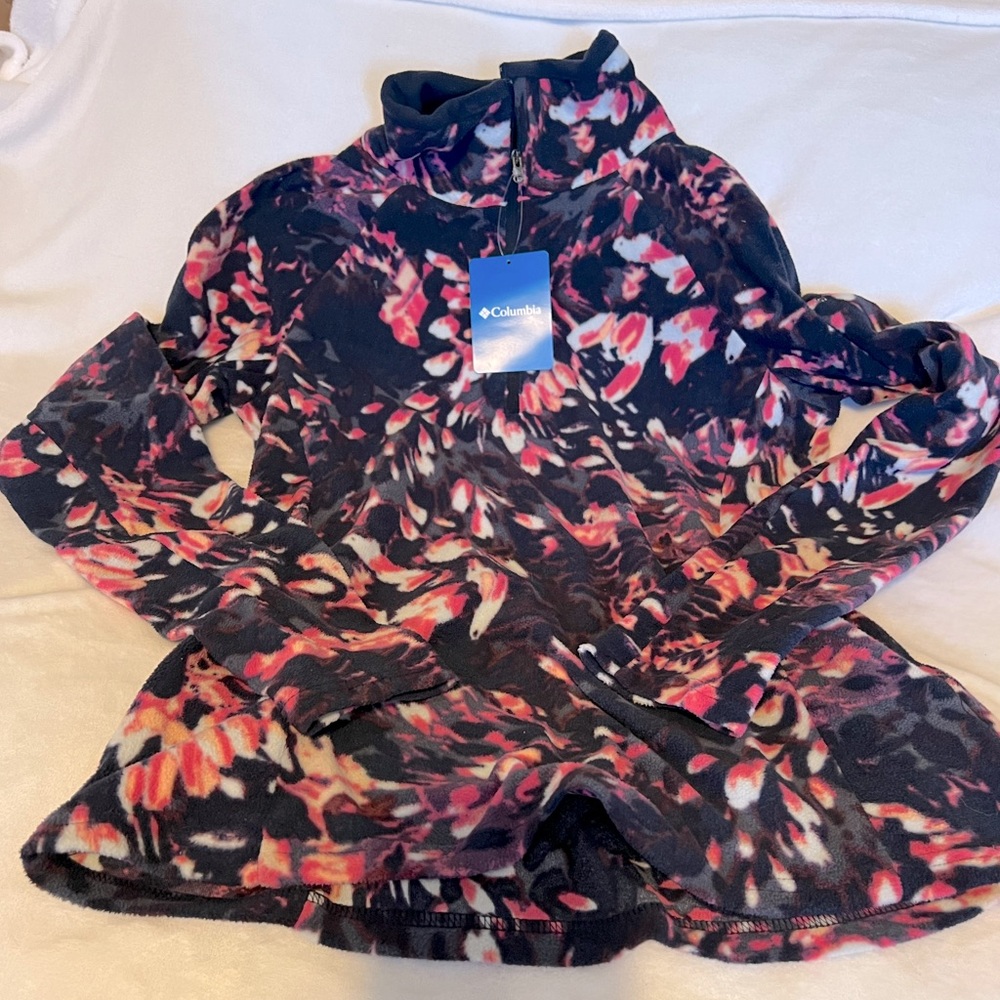 🌬✨ NWT Colombia Half Zip Glacial Print IV Fleece PullOver Med 🌬✨